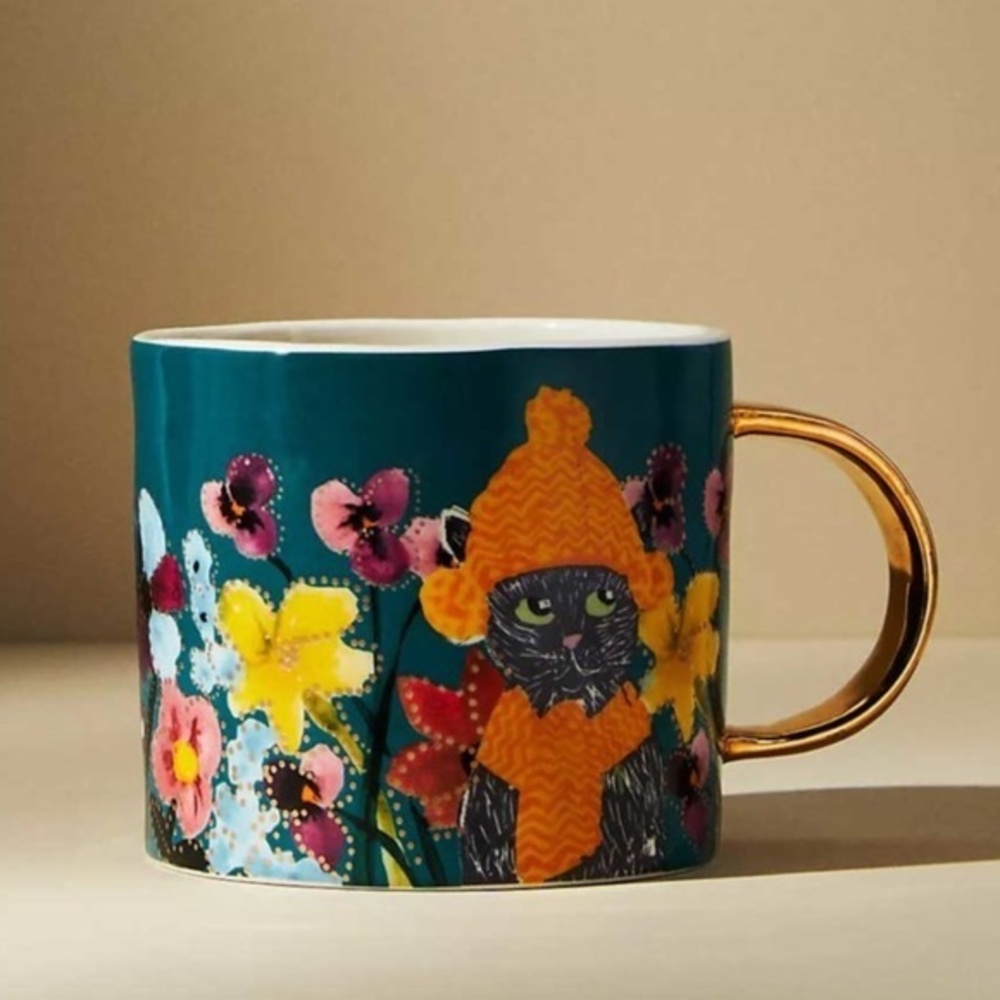 Anthropologie Francesca Kaye Feline Cat Atelier Mug